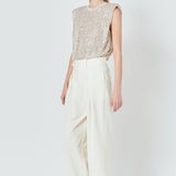 Front Pleat Wide Trousers