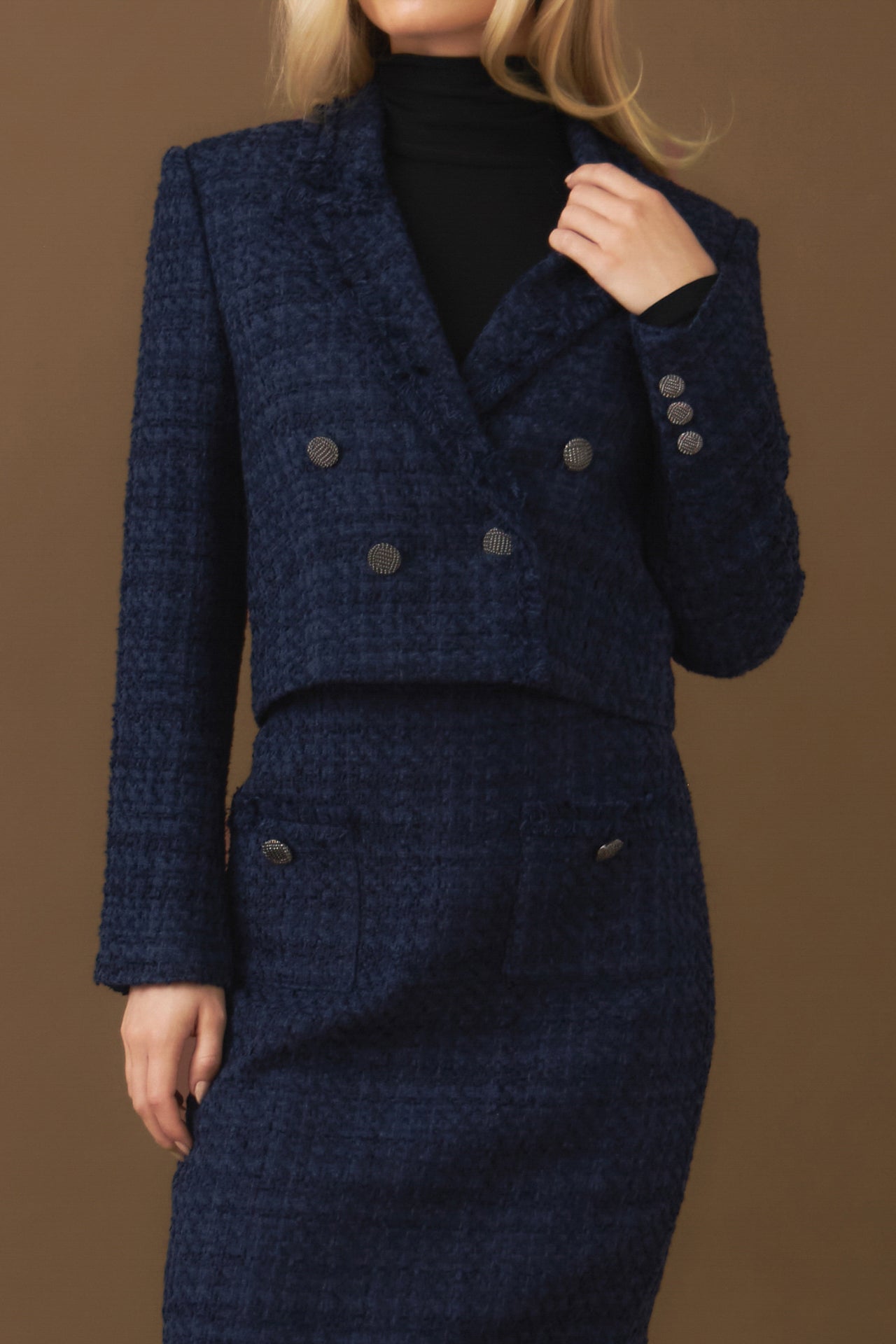 Endless Rose - Boucle Tweed Double Breast Jacket - Jackets in Women's Clothing available at endlessrose.com