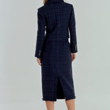 Boucle Tweed Trimmed Midi Skirt