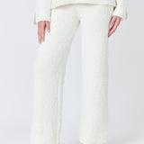 Textured Fuzzy Knit Pants