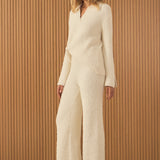Textured Fuzzy Collared Sweater