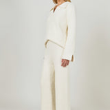 Textured Fuzzy Collared Sweater