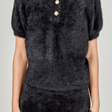 Fuzzy Jewel Sweater Top