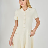 Gemma Jeweled Buttoned Knit Mini dress