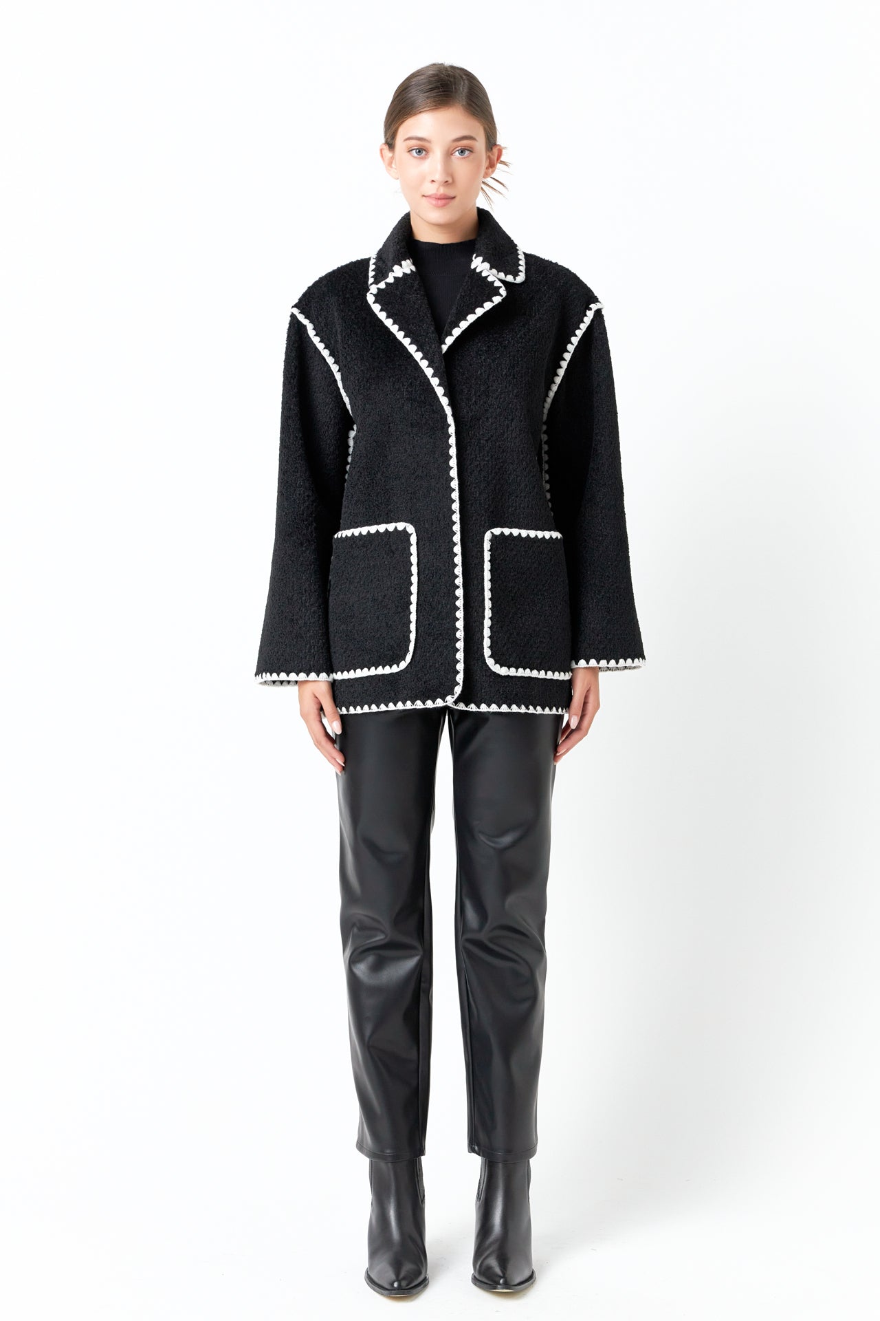 Endless Rose - Stitched Throw Cardigan - Jackets in Women's Clothing available at endlessrose.com