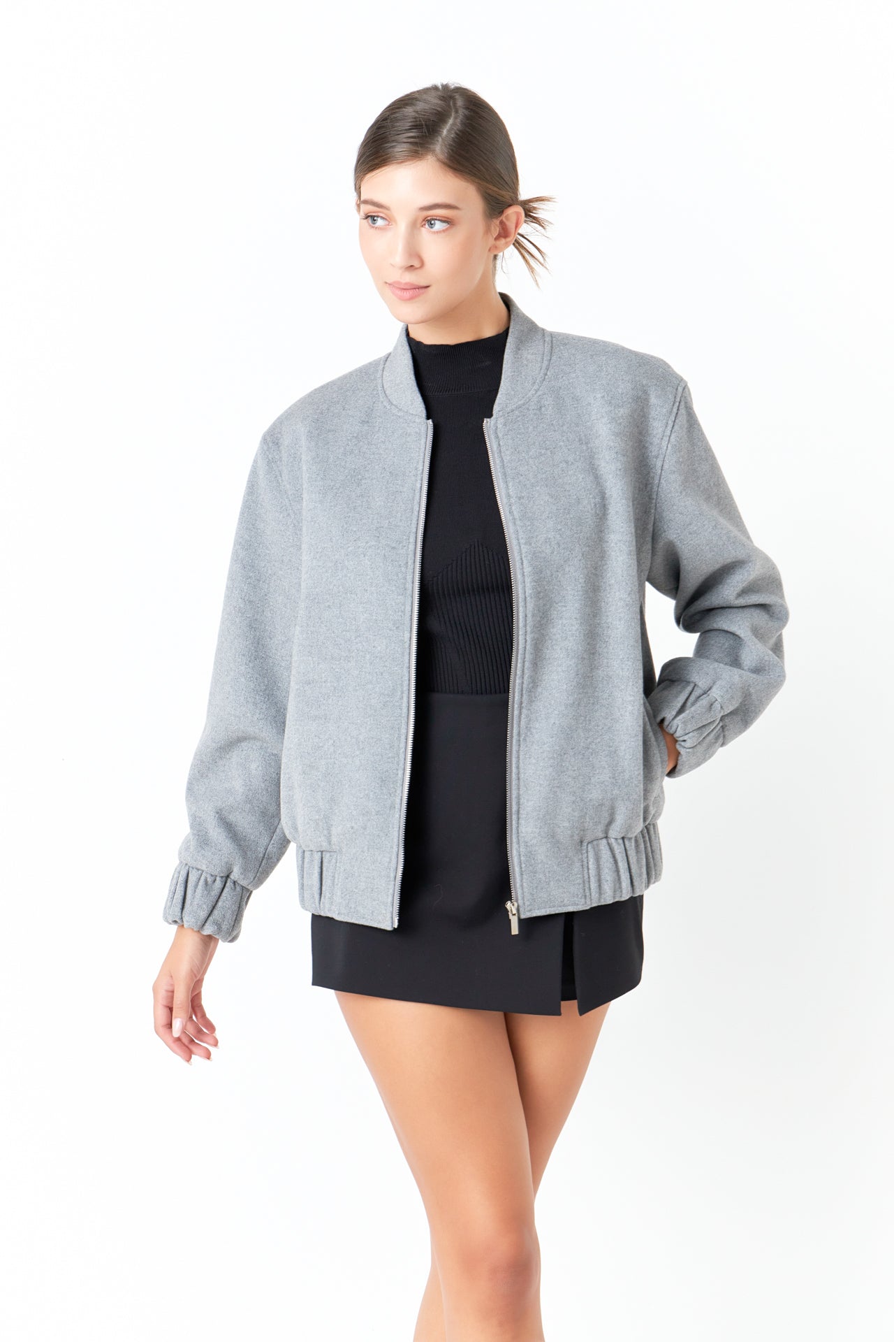 Oversize Felt Varsity Bomber Endless Rose