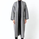 Whip Stitched Long Knit Cardigan