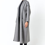 Whip Stitched Long Knit Cardigan