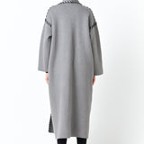 Whip Stitched Long Knit Cardigan