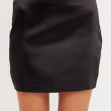 Solid Satin Fit Mini Skirt