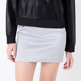 Solid Satin Fit Mini Skirt