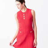 Shank Button Knit Mini Dress