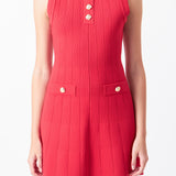 Shank Button Knit Mini Dress