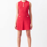 Shank Button Knit Mini Dress