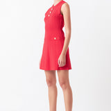 Shank Button Knit Mini Dress