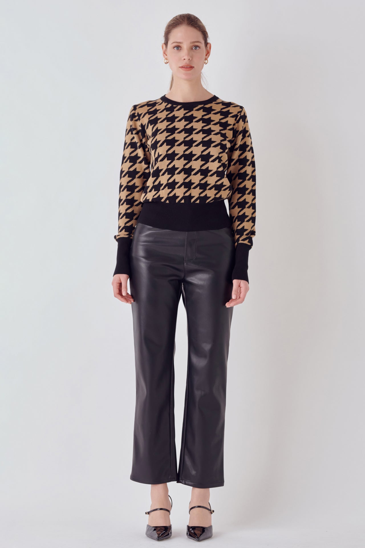 Knit Houndstooth Sweater