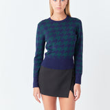 Knit Houndstooth Sweater