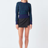 Knit Houndstooth Sweater