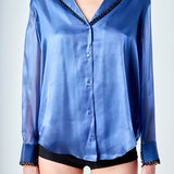 Beaded Collar Relaxed Blouse