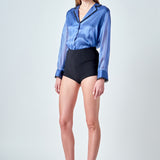 Beaded Collar Relaxed Blouse