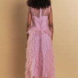 Tulle Ruffled Sleeveless Top