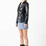 Faux Leather Jacket Set