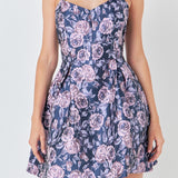 Floral Jacquard Mini Dress