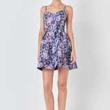 Floral Jacquard Mini Dress