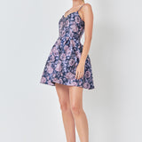 Floral Jacquard Mini Dress