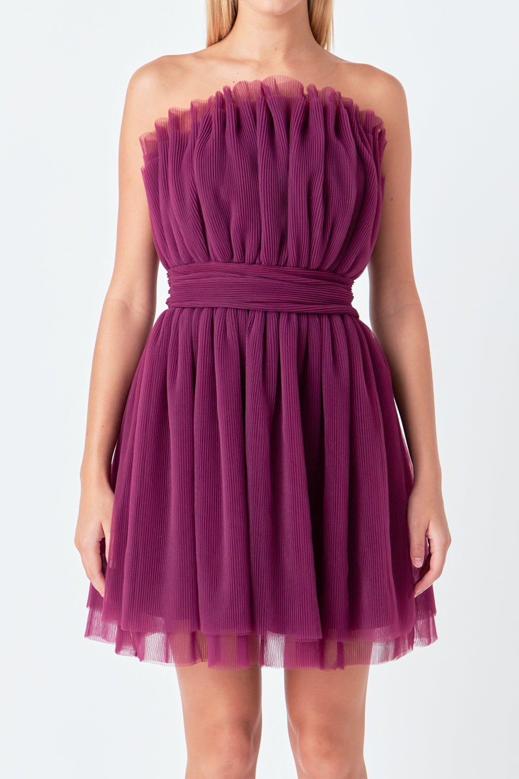 Strapless Mini Tulle Dress