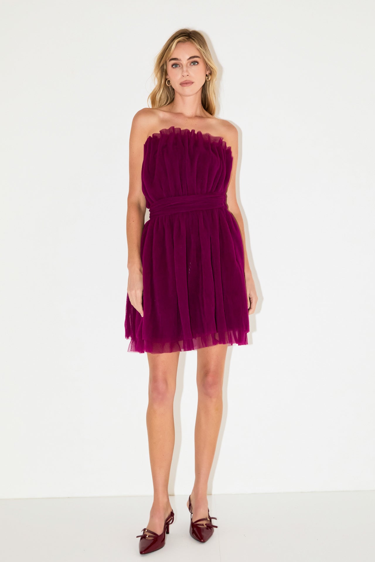 Strapless Mini Tulle Dress