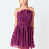 Strapless Mini Tulle Dress