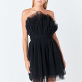 Strapless Mini Tulle Dress