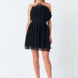 Strapless Mini Tulle Dress