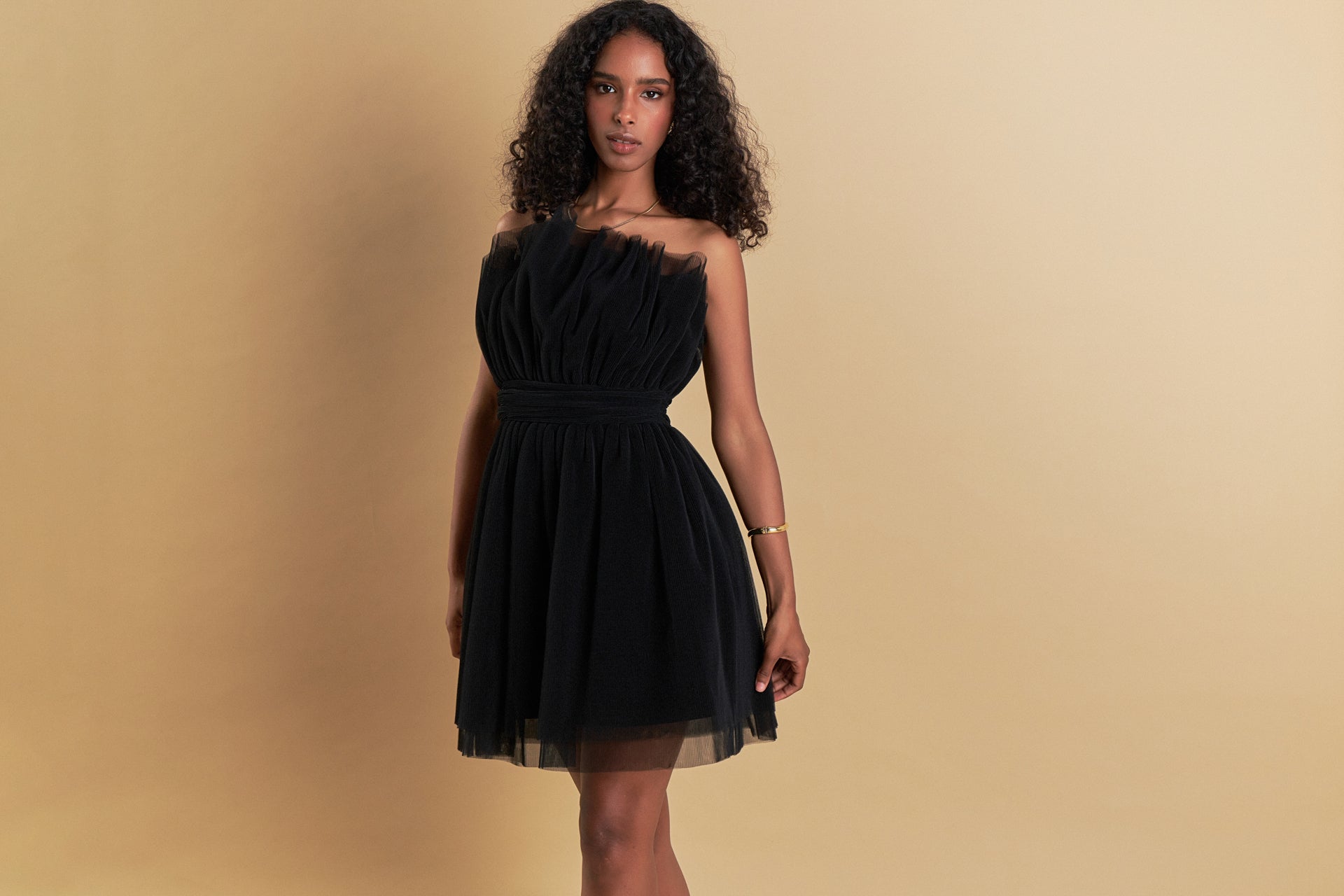 Strapless Mini Tulle Dress - Endless Rose