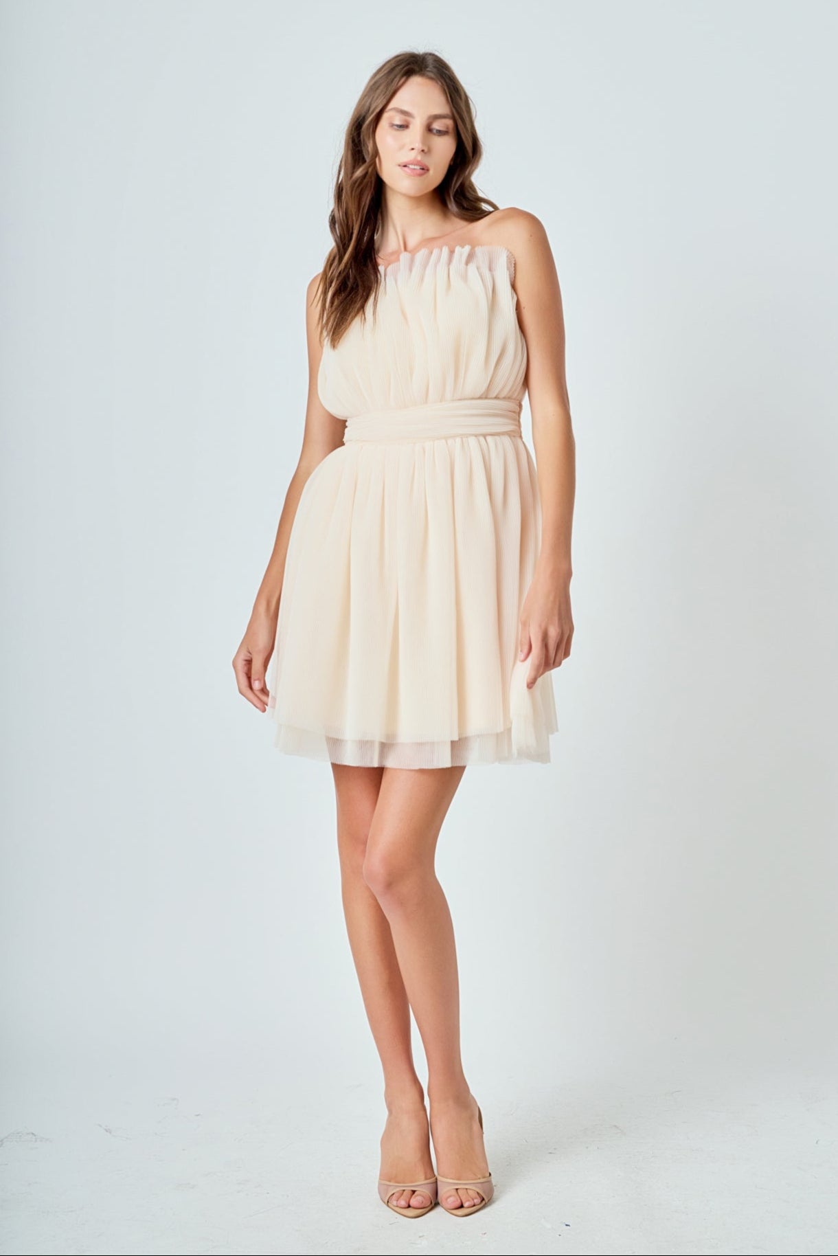 Strapless Mini Tulle Dress