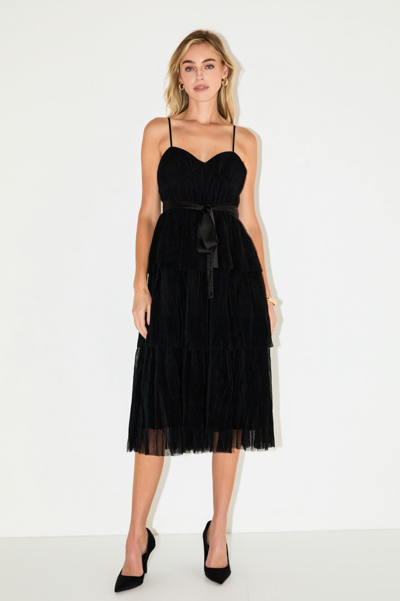 Tulle Tiered Midi Dress