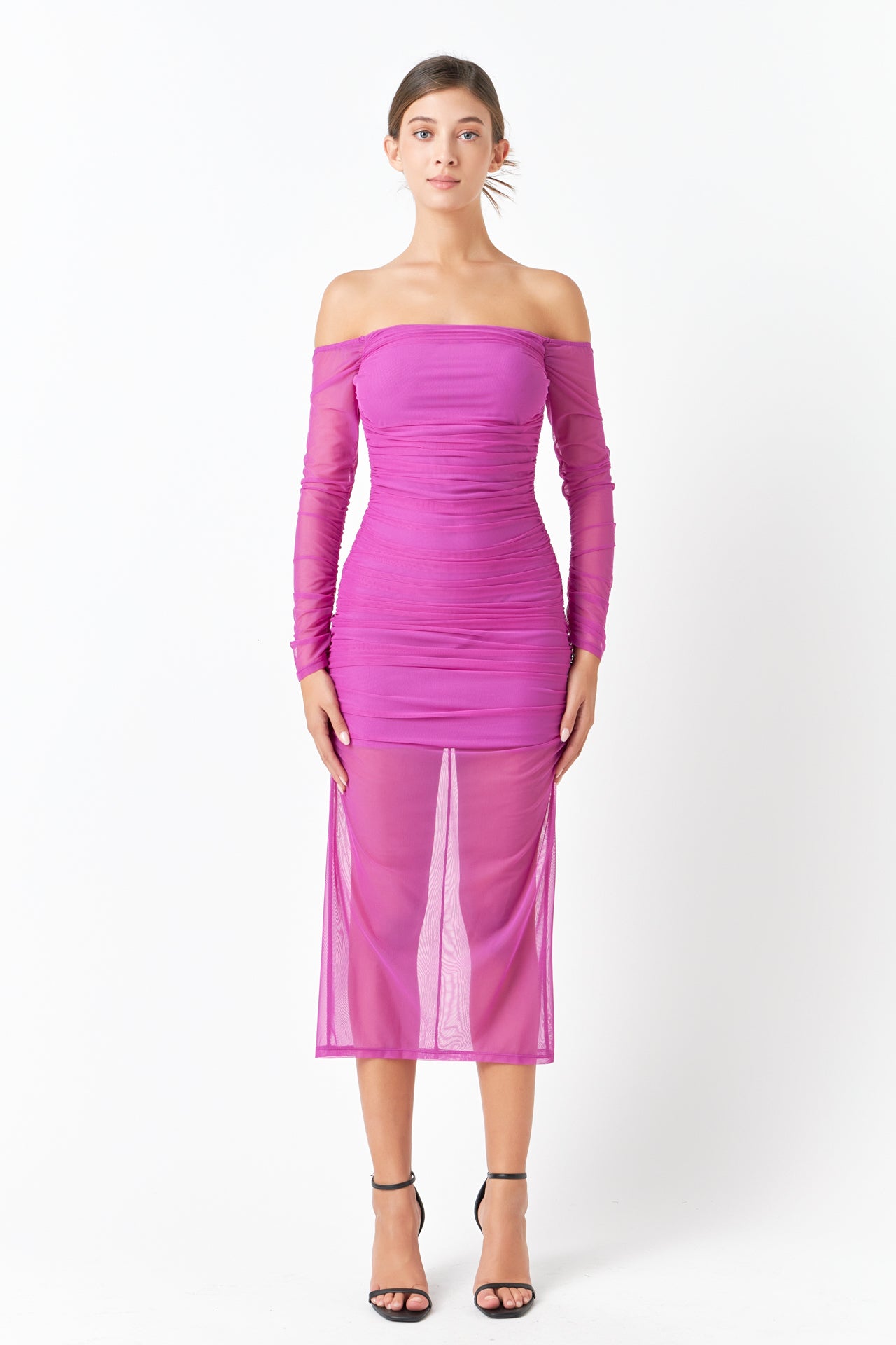 Endless Rose - Mesh Off the Shoulder Maxi Dress - Dresses in Women's Clothing available at endlessrose.com