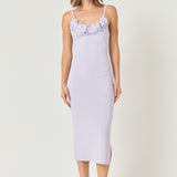 Mixed 3D Flower Knit Maxi Dress