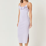 Mixed 3D Flower Knit Maxi Dress