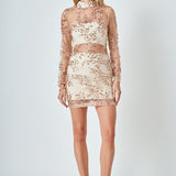 Sequins Embroidered Mini Dress