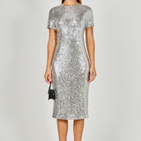 Sequins Short Sleeve Maxi Dress