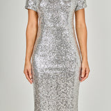 Sequins Short Sleeve Maxi Dress