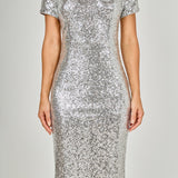 Sequins Short Sleeve Maxi Dress