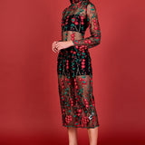 Floral Embroidered Midi Dress
