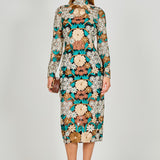 Floral Embroidered Midi Dress