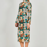 Floral Embroidered Midi Dress