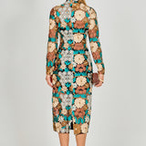 Floral Embroidered Midi Dress