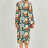 Floral Embroidered Midi Dress