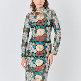 Floral Embroidered Midi Dress